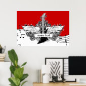 Poster d'impression de guitare électrique noir bla (Bureau à domicile)