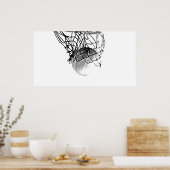 Poster d'impression de la balle de basket-ball B&W (Cuisine)