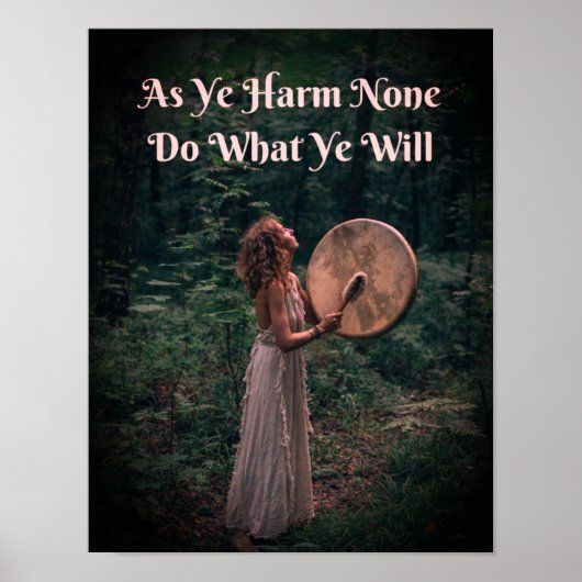 Poster d'impression de la citation de Wicca Rede (Devant)