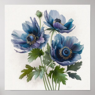 Poster d'impression de l'affiche bleu
