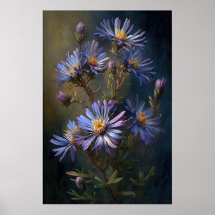 Poster d'impression de l'affiche d'Aster bleu