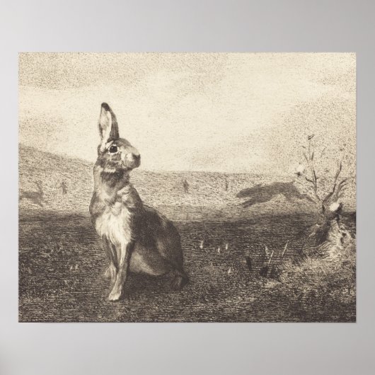 Poster d'impression de lapin vintage (Devant)