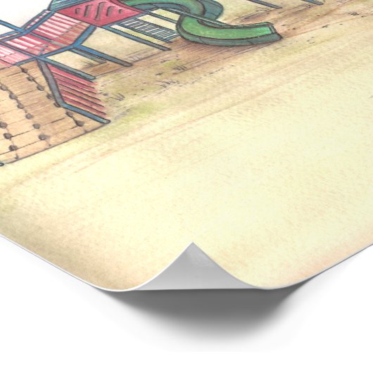 Poster d'impression de l'aquarelle de terrain de j (Coin)