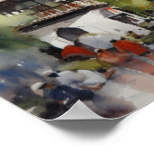 Poster d'impression de l'aquarelle Marrakech Maroc (Coin)