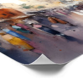 Poster d'impression de l'aquarelle Marrakech Maroc (Coin)