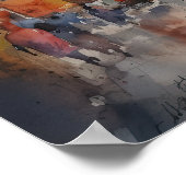 Poster d'impression de l'aquarelle Marrakech Maroc (Coin)