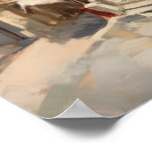 Poster d'impression de l'aquarelle Santorini Oia G (Coin)