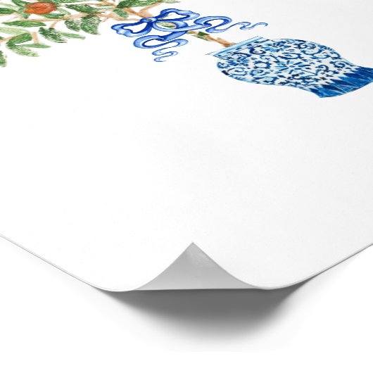 Poster d'impression de l'Arbre Orange Ginger Jar (Coin)