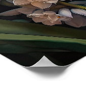 Poster d'impression de l'art à la floraison blanch (Coin)