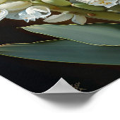 Poster d'impression de l'art à la floraison blanch (Coin)