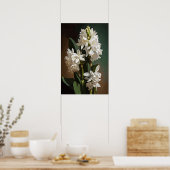 Poster d'impression de l'art à la floraison blanch (Cuisine)