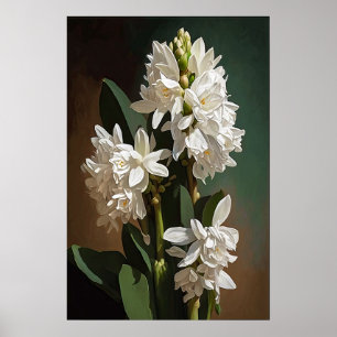 Poster d'impression de l'art à la floraison blanch