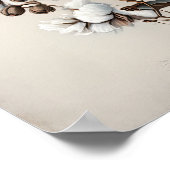 Poster d'impression de l'Art blanc Fleurs de coton (Coin)