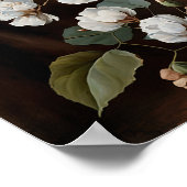 Poster d'impression de l'Art blanc Fleurs de coton (Coin)