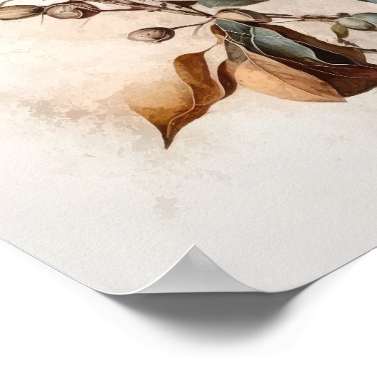 Poster d'impression de l'Art blanc Fleurs de coton (Coin)