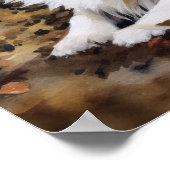 Poster d'impression de l'art Chien Papillon Cute (Coin)