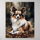 Poster d'impression de l'art Chien Papillon Cute (Devant)