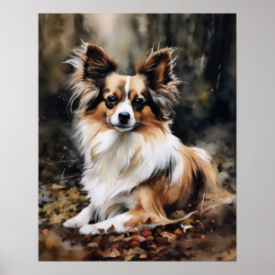 Poster d'impression de l'art Chien Papillon Cute