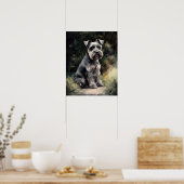 Poster d'impression de l'art Chien Schnauzer Minia (Cuisine)