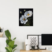 Poster d'impression de l'art Cosmos blanc (Bureau à domicile)