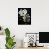 Poster d'impression de l'art Cosmos blanc (Bureau à domicile)