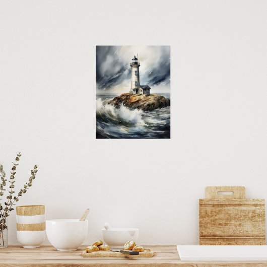 Poster d'impression de l'art côtier du phare (Cuisine)