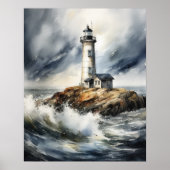 Poster d'impression de l'art côtier du phare (Devant)