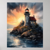Poster d'impression de l'art côtier du phare (Devant)