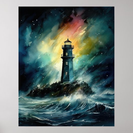 Poster d'impression de l'art côtier du phare (Devant)