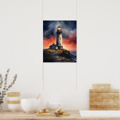 Poster d'impression de l'art côtier du phare (Cuisine)