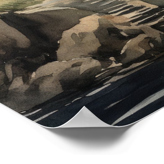 Poster d'impression de l'art côtier du phare (Coin)