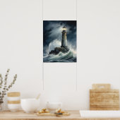 Poster d'impression de l'art côtier du phare (Cuisine)