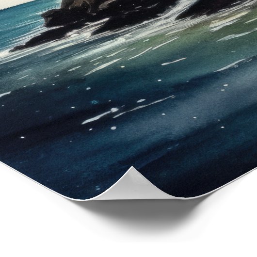 Poster d'impression de l'art côtier du phare (Coin)