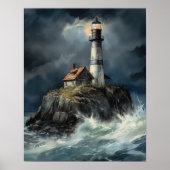 Poster d'impression de l'art côtier du phare (Devant)