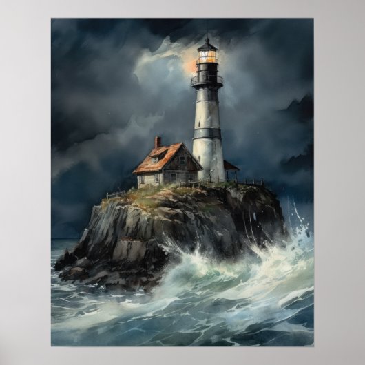 Poster d'impression de l'art côtier du phare (Devant)