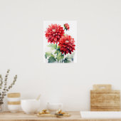 Poster d'impression de l'art Dahlia Rouge (Cuisine)