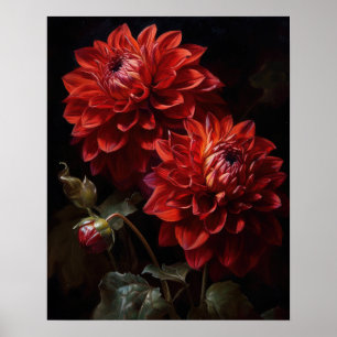 Poster d'impression de l'art Dahlia Rouge