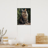 Poster d'impression de l'Art de chat de Maine Coon (Cuisine)