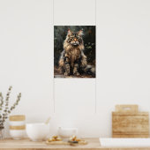 Poster d'impression de l'Art de chat de Maine Coon (Cuisine)