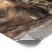 Poster d'impression de l'Art de chat de Maine Coon (Coin)