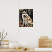 Poster d'impression de l'art de chien Cute Akita (Cuisine)