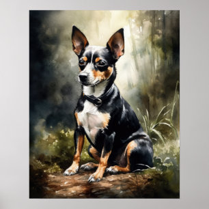 Poster d'impression de l'art de chien de Terrier R