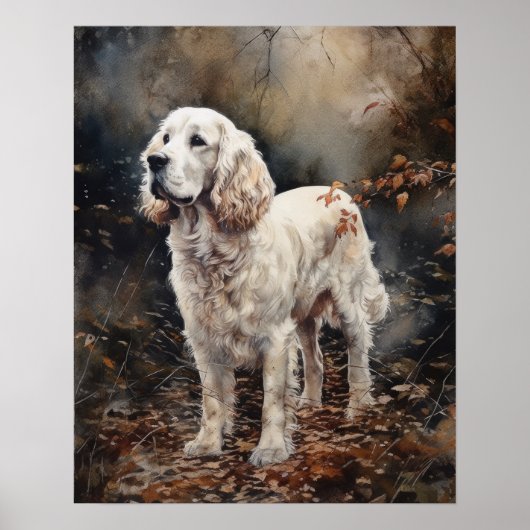 Poster d'impression de l'art de Chien Espagnol (Devant)