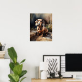 Poster d'impression de l'art de chien mignon Dachs (Bureau à domicile)