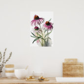 Poster d'impression de l'art de Conflowers roses (Cuisine)