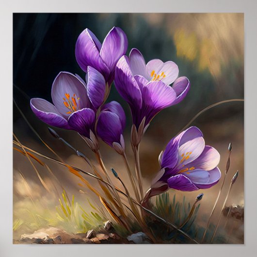 Poster d'impression de l'art de fleurs de crocus v (Devant)