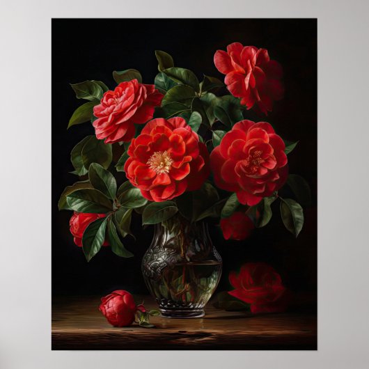 Poster d'impression de l'art de la Camellia rouge (Devant)