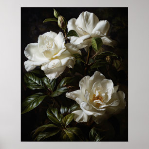 Poster d'impression de l'art de la Gardenia blanch