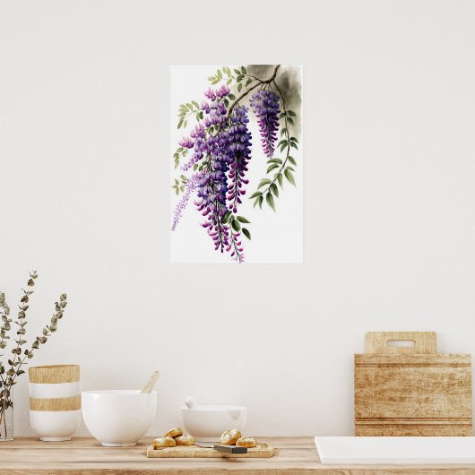 Poster d'impression de l'art de la glycine violett (Cuisine)