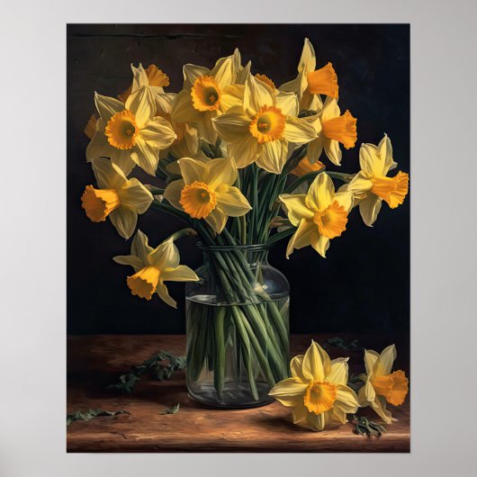 Poster d'impression de l'art de la jonquille jaune (Devant)